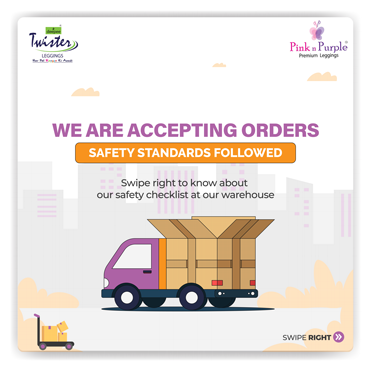 maintaining covid safty measures pink n purple